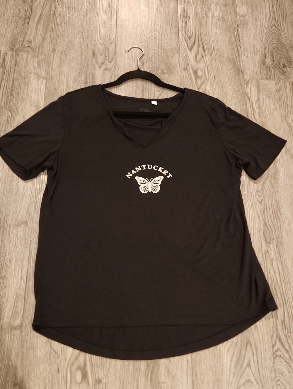 Nantucket Butterfly Short Sleeve Tee - Black- Large